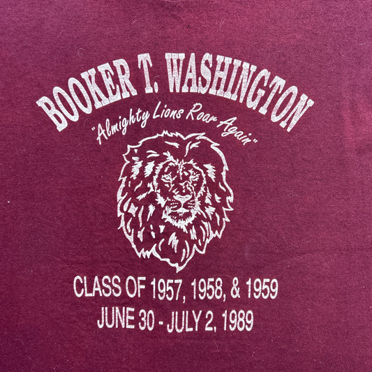 Vintage 80s Booker T. Washington School Reunion, 'Almighty Lions Roar Again' T-shirt