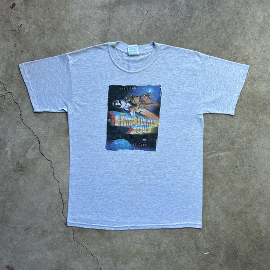 Vintage 2000s Time Travelling Teddy Bear on Spaceship, Long Peaks Council T-shirt