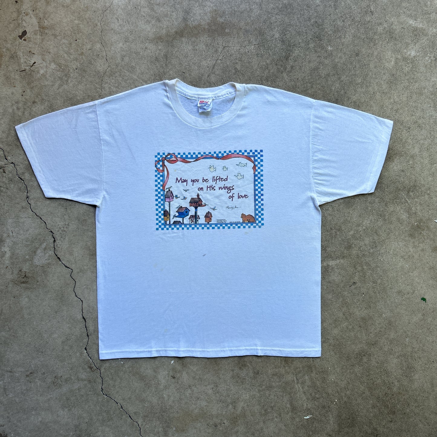 Vintage 90s May You be Lifted on his Wing of Love Postcard T-shirt