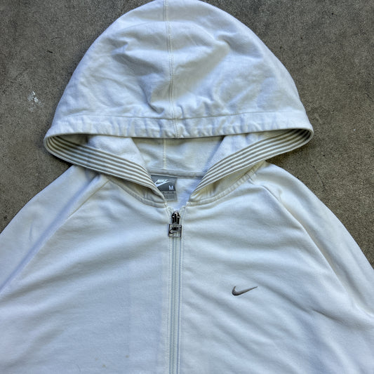 Vintage 90s Women's All White Nike Hoodie Jumper&nbsp;