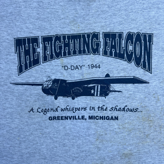 Vintage 90s The Fighting Falcon, "D-Day 1944" Greenville, Michigan T-shirt