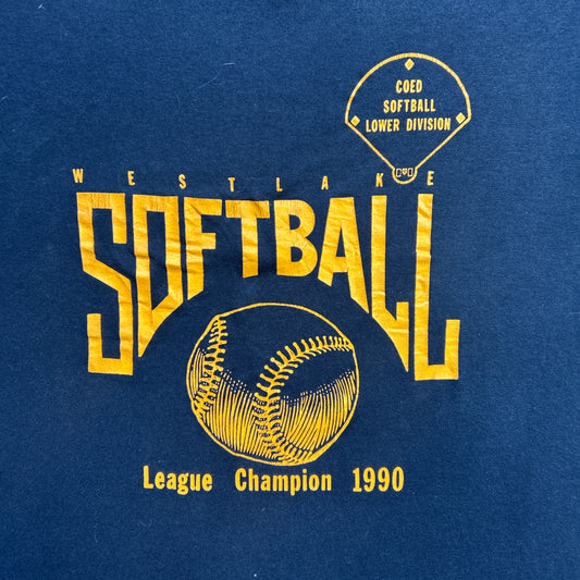Vintage 90s Westlake COED Softball Lower Division League Champion 1990 T-shirt