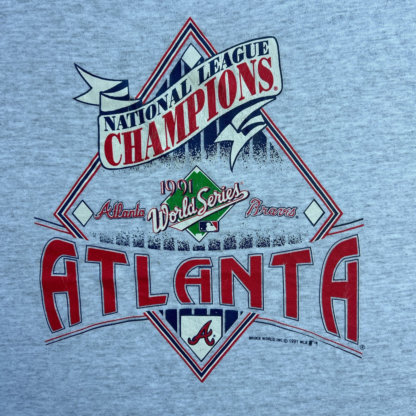 Vintage 90s MLB, National League Champions 1991 World Series Atlanta Braves T-shirt