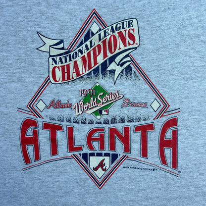 Vintage 90s MLB, National League Champions 1991 World Series Atlanta Braves T-shirt