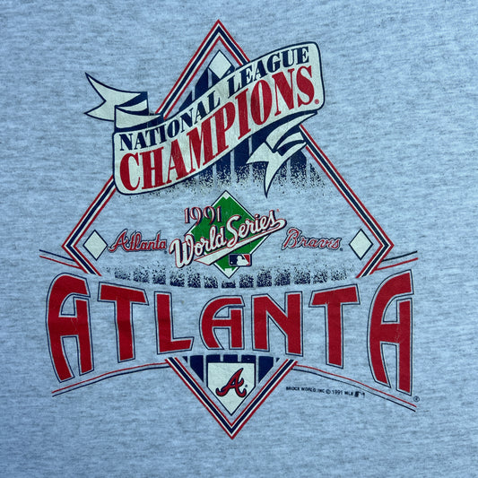 Vintage 90s MLB, National League Champions 1991 World Series Atlanta Braves T-shirt