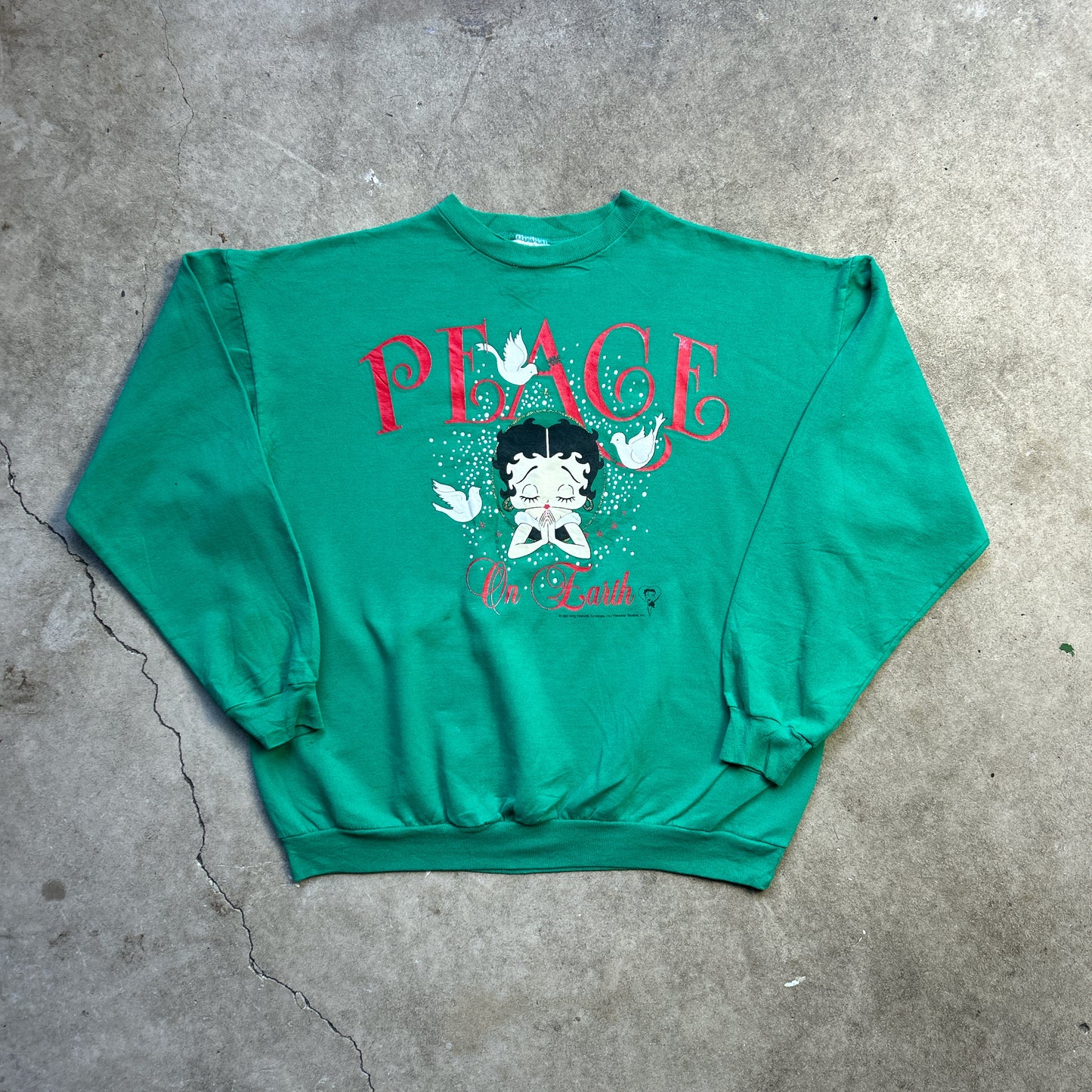 Vintage 90s Betty Boop Peace On Earth 1993 Crewneck Sweatshirt