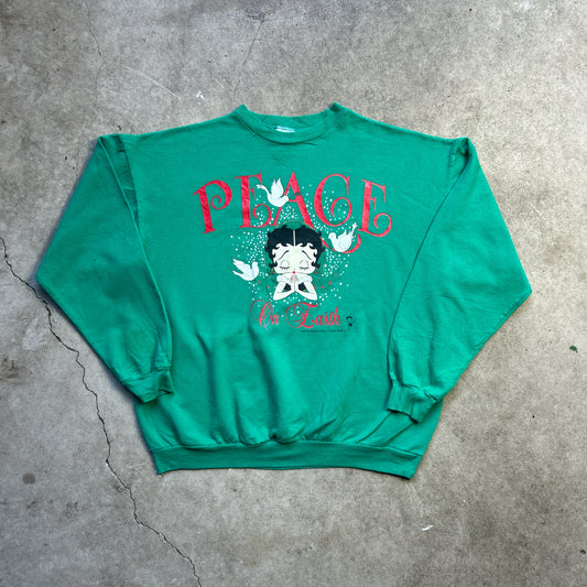 Vintage 90s Betty Boop Peace On Earth 1993 Crewneck Sweatshirt