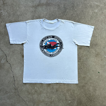 Vintage 90s Palancar Reef, Cozumel, Caribbean, Aqua Lung Deep Divers T-shirt