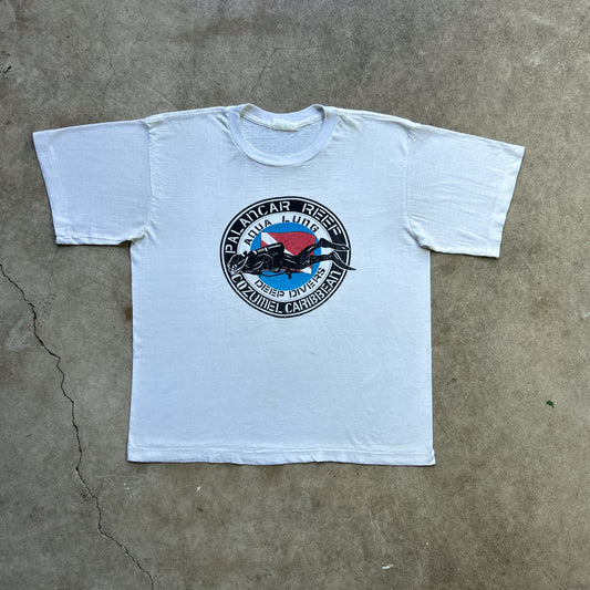 Vintage 90s Palancar Reef, Cozumel, Caribbean, Aqua Lung Deep Divers T-shirt
