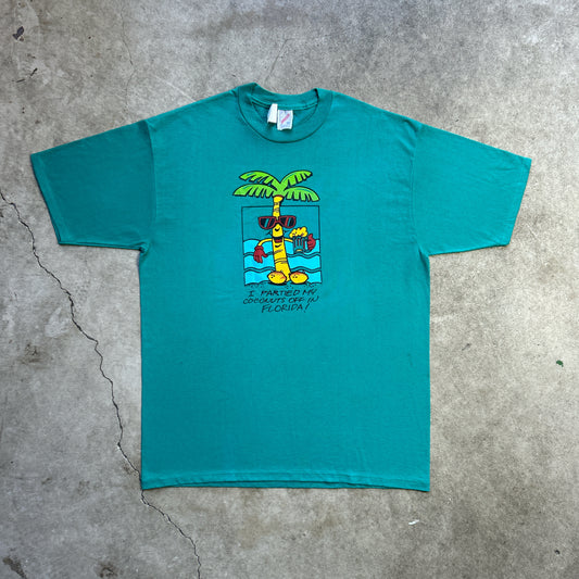 Vintage 90s "I partied my coconuts off in Florida" Spring Break T-shirt
