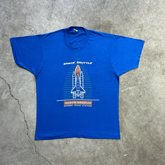 Vintage 80s Marten Marietta, Manned Space Systems Space Program T-shirt