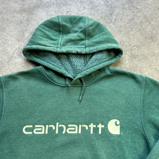 Vintage 2000s Green Branded Carhartt Hoodie Jumper