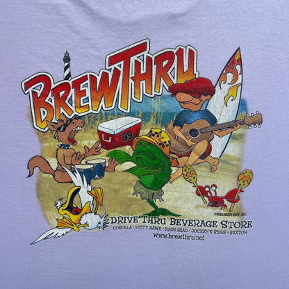 Vintage 90s Brew Thru Drive thru Beverage Store 1991 T-Shirt.