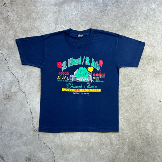 Vintage 90s St. Edward / St. Jude Church Fair, New Iberia 1995 T-shirt