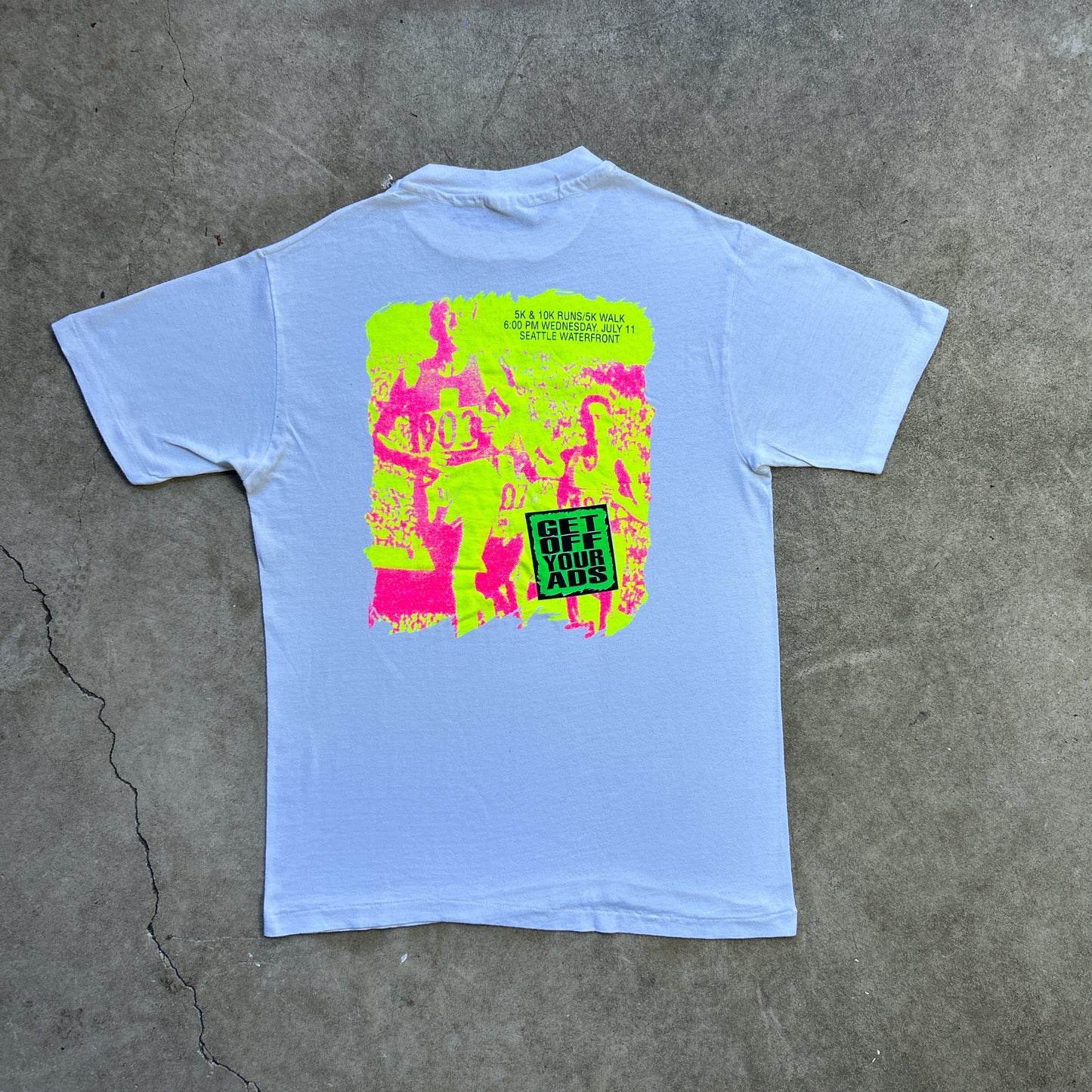 Vintage 90s Get Off Yours Ads USA Run Club  T-shirt