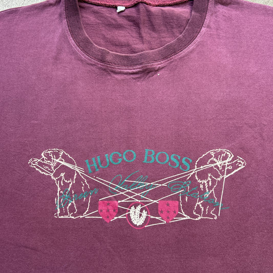 Vintage 80s Rare Archive Hugo Boss Green Valley Bladon T-shirt