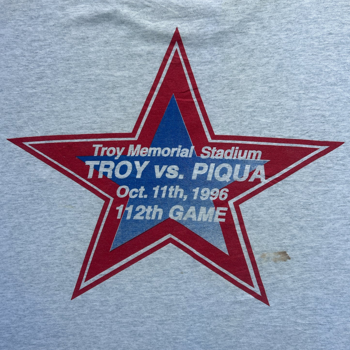 FVintage 90s TROY VS PIQUA "another one bites the dust" 1996 T-shirt