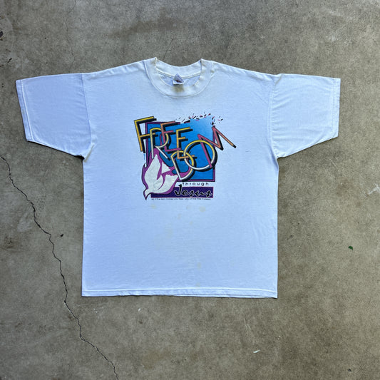 Vintage 90s Freedom Through Jesus, Marthas Chapel 1996 T-shirt