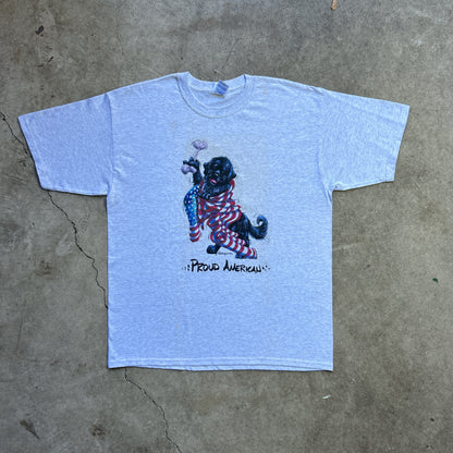 Vintage 2000s "Proud American" Puppy Dog T-shirt