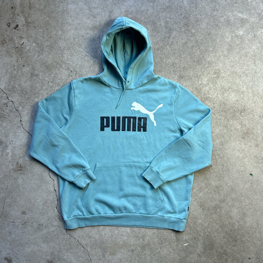 Vintage 2000s Aqua Blue Puma Hooded Jumper