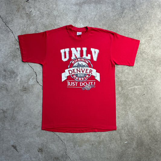 Vintage 90s UNLV, Runnin On To Denver Rebels, 1990 Just Do It T-shirt