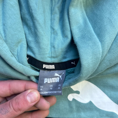 Vintage 2000s Aqua Blue Puma Hooded Jumper