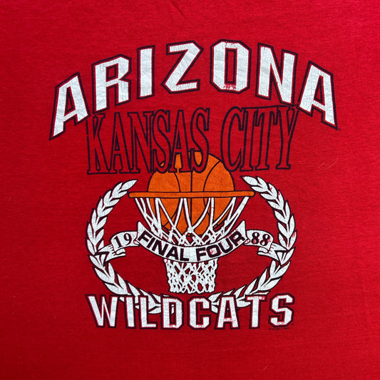 Vintage 80s USA Arizona Kansas City, Wildcats, 1988, Final Four, Graphic Print T-shirt