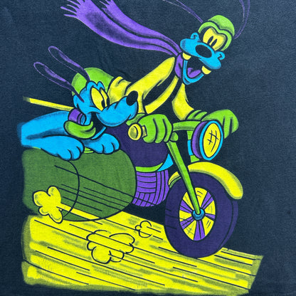 Vintage 90s Mickey Mouse & Goofy AOP Colourful T-shirt