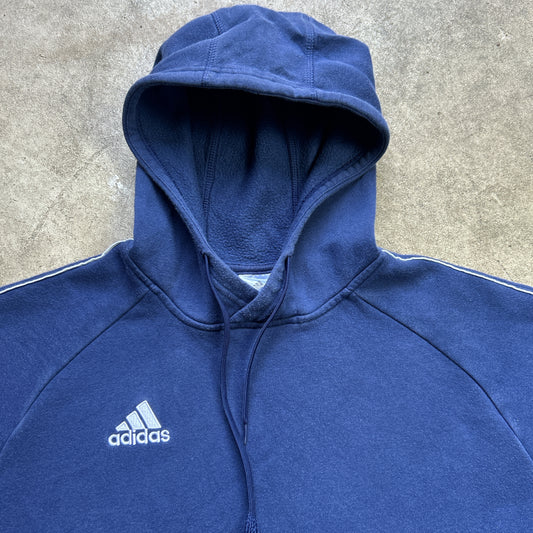 Vintage 2000s Navy Blue Adidas Branded Hoodie Jumper&nbsp;