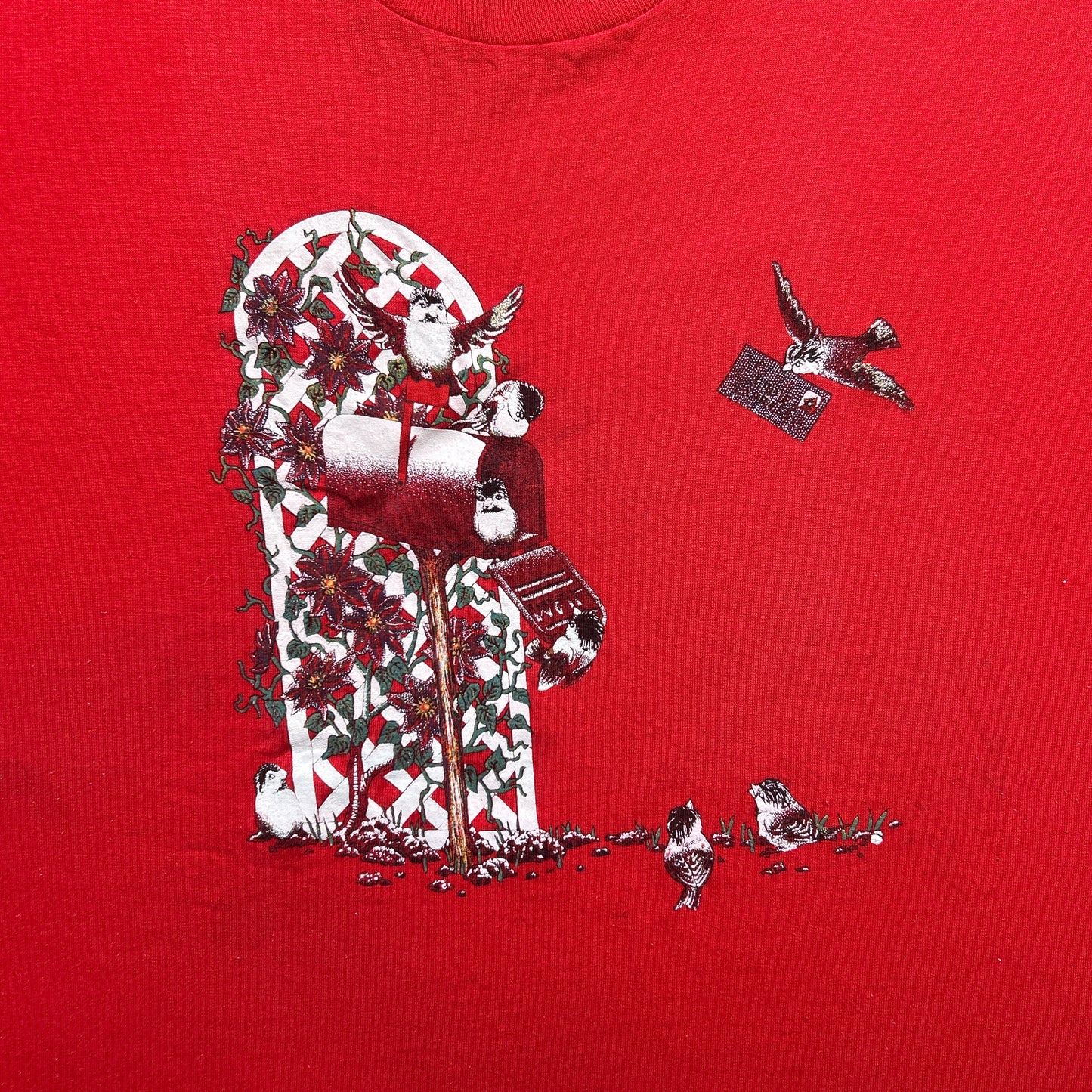 Vintage 90s Humming Birds in Cottage Garden T-shirt