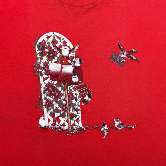 Vintage 90s Humming Birds in Cottage Garden T-shirt