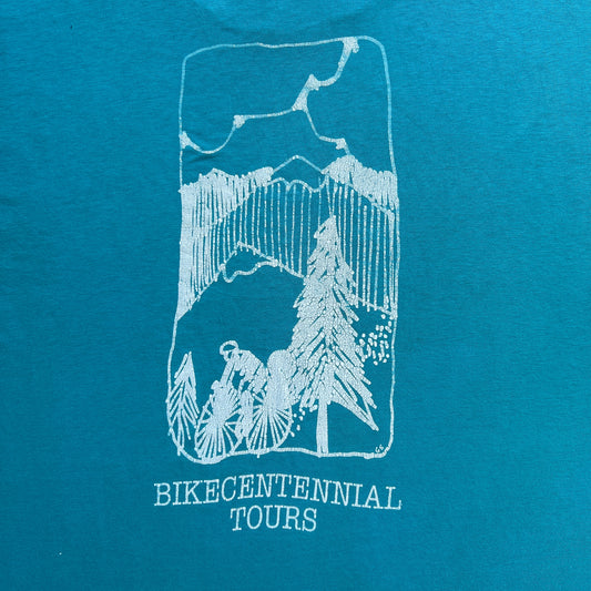 Vintage 90s Bike Centennial Tours, Nature Drawing T-shirt