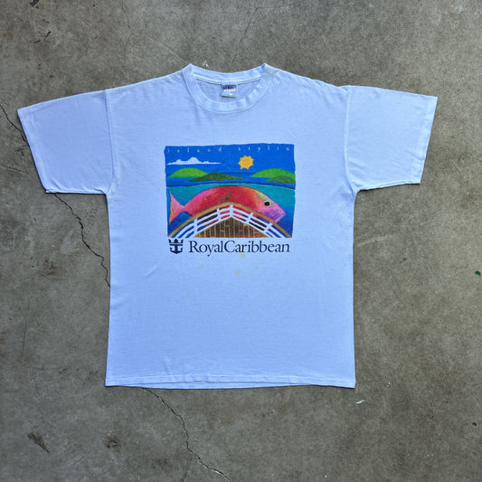 Vintage 90s Royal Caribbean Cruises Goldfish X Boat T-shirt