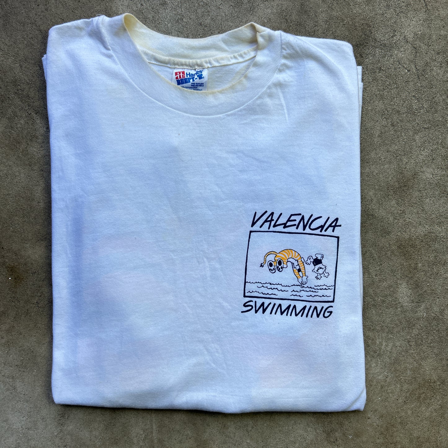 Vintage 90s Valencia Swimming, Art Print Long Sleeve T-shirt