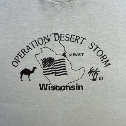 Vintage 90s Operation Desert Storm, America In Kuwait, Wisconsin Graphic Print Military T-shirt