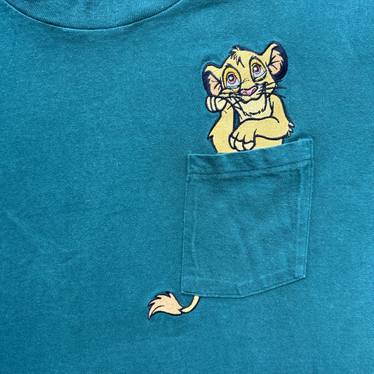 Vintage 90s The Lion King Simba Embroidered T-Shirt
