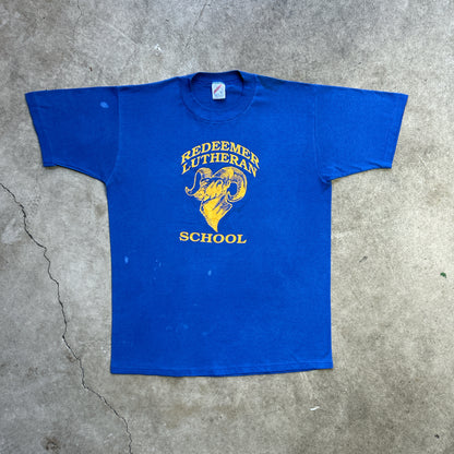 Vintage 80s USA Redeemer Lutheran School Uniform, Mountain Goat Graphic Print 1987 T-shirt