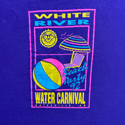 Vintage 90s White River Water Carnival 1992 Downtown Derby T-shirt