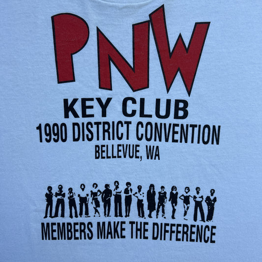 Vintage 90s PNW Key Club 1990 District Convention, Members Make a Difference T-shirt