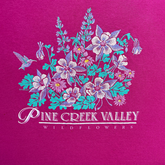 Vintage 90s Pine Creek Valley Wildflowers USA 1991 T-shirt