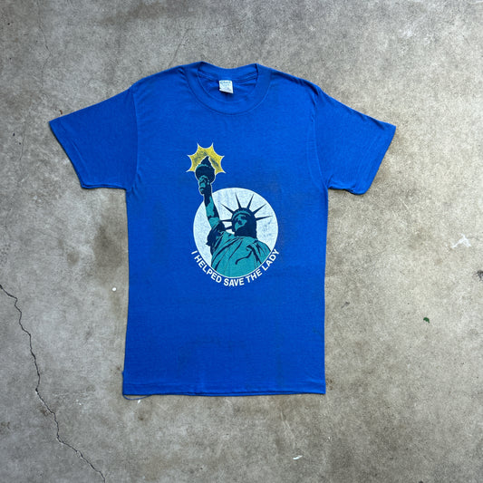 Vintage 80s Statue Of Liberty "I Helped Save The Lady" T-shirt