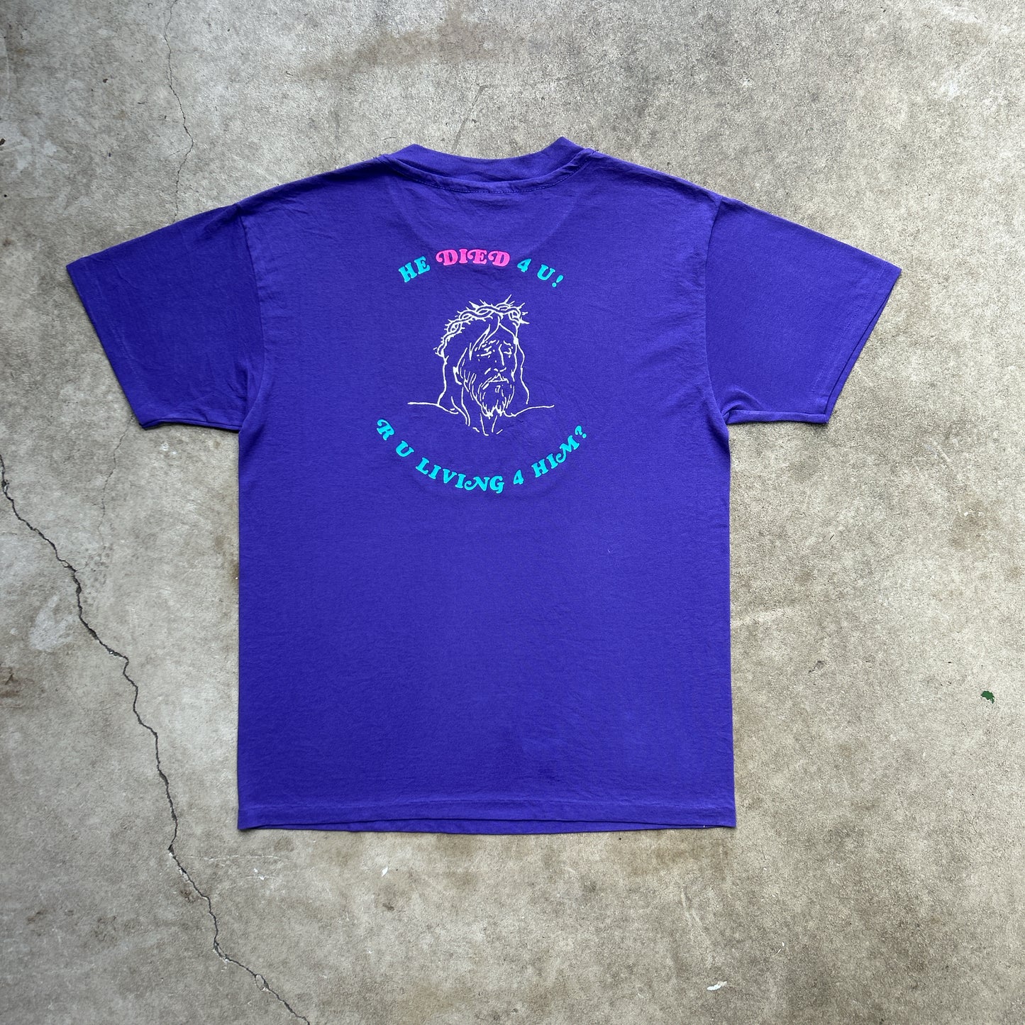 Vintage 90s C.I.A, Christian In Action, Official Member, He Died 4 U!, R U Living For Him? T-shirt