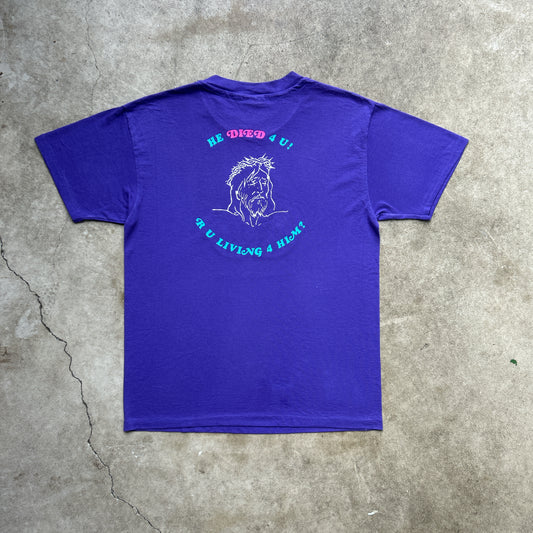 Vintage 90s C.I.A, Christian In Action, Official Member, He Died 4 U!, R U Living For Him? T-shirt