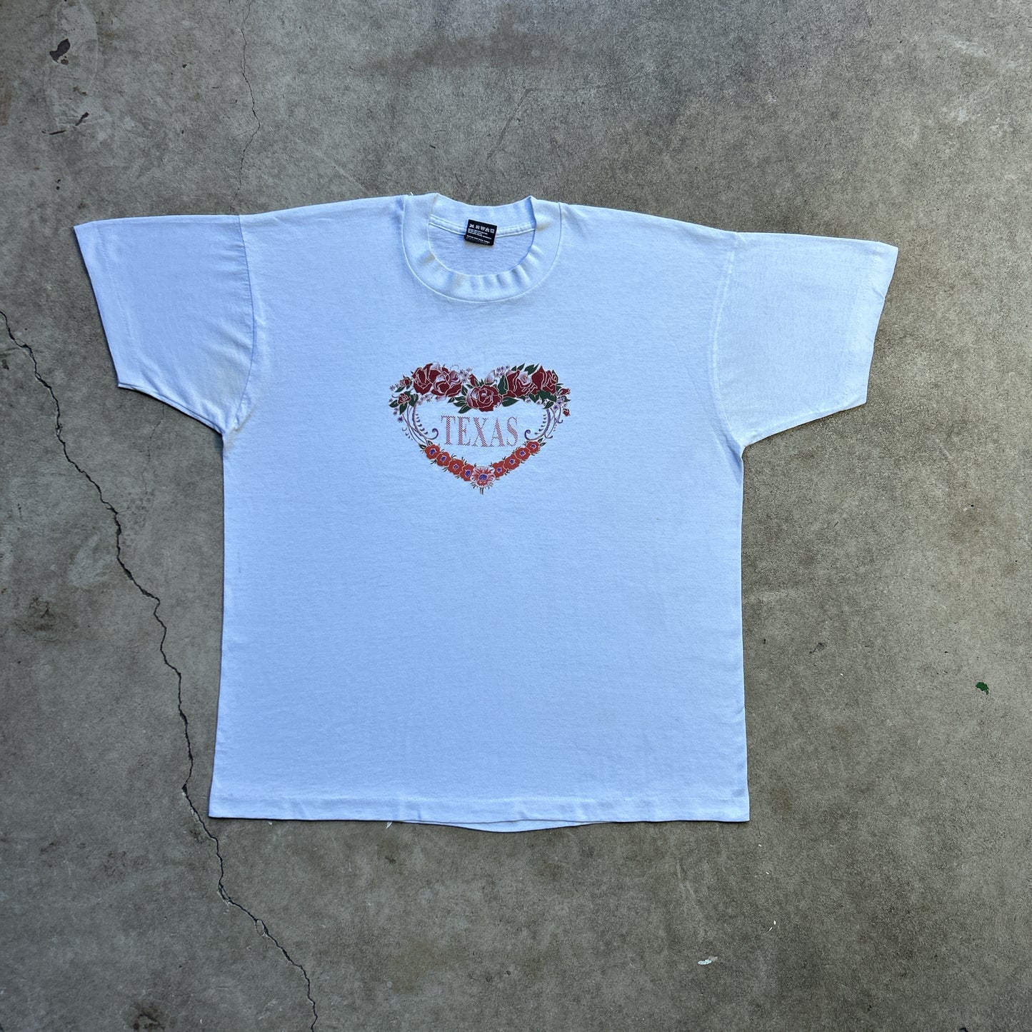 Vintage 90s Texas Flower Heart T-shirt