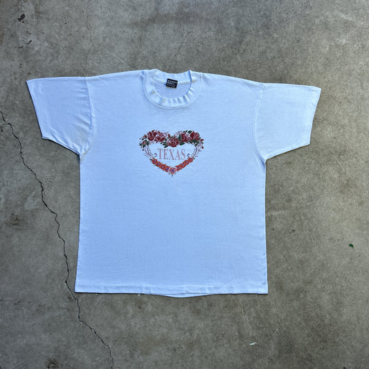 Vintage 90s Texas Flower Heart T-shirt