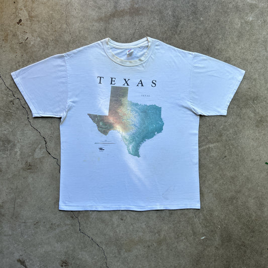Vintage 90s Texas Land Forms, Map T-shirt