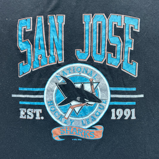 Vintage 90s NHL San Jose Sharks 1992 T-shirt