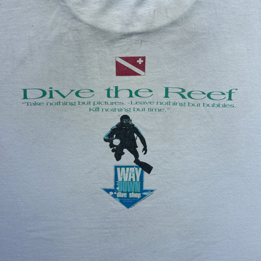Vintage 90s Australian Diving, Way Down Dive Shop, Great Barrier Reef Australia T-shirt