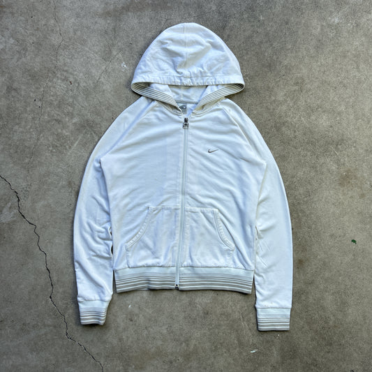 Vintage 90s Women's All White Nike Hoodie Jumper&nbsp;