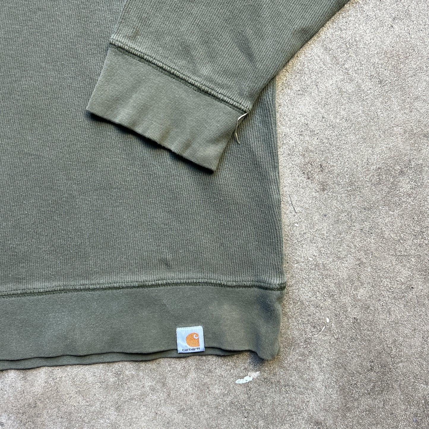 Vintage 2000s Khaki Green Carhartt Quater Zip Jumper